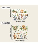 2pcs Cute Cartoon Animals Self-adhesive Vinyl Waterproof Bedroom Decorative Wall Stickers For Kids - Model Fun-b230