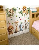 2pcs Cute Cartoon Animals Self-adhesive Vinyl Waterproof Bedroom Decorative Wall Stickers For Kids - Model Fun-b230