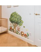 Cartoon Tree Animals Removable Vinyl Waterproof Classroom Kids' Room Decorative Wall Stickers - Model Fun-c133