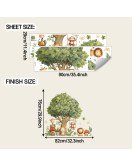 Cartoon Tree Animals Removable Vinyl Waterproof Classroom Kids' Room Decorative Wall Stickers - Model Fun-c133