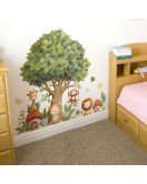Cartoon Tree Animals Removable Vinyl Waterproof Classroom Kids' Room Decorative Wall Stickers - Model Fun-c133