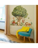 Cartoon Tree Animals Removable Vinyl Waterproof Classroom Kids' Room Decorative Wall Stickers - Model Fun-c133