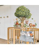 Cartoon Tree Animals Removable Vinyl Waterproof Classroom Kids' Room Decorative Wall Stickers - Model Fun-c133
