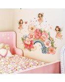 Cartoon Fairy Flower Rainbow Large Size Self-adhesive Girls' Bedroom Living Room Wall Stickers - Model Fun-c149