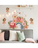 Cartoon Fairy Flower Rainbow Large Size Self-adhesive Girls' Bedroom Living Room Wall Stickers - Model Fun-c149