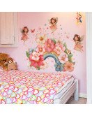 Cartoon Fairy Flower Rainbow Large Size Self-adhesive Girls' Bedroom Living Room Wall Stickers - Model Fun-c149