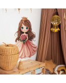 Self-adhesive Lovely Cartoon Pink Princess Vinyl Waterproof Nursery Decor Wall Stickers For Girls - Model Fun-e288