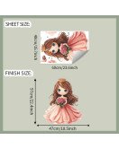 Self-adhesive Lovely Cartoon Pink Princess Vinyl Waterproof Nursery Decor Wall Stickers For Girls - Model Fun-e288