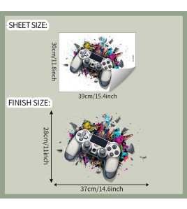 Design Cool Game Machine Waterproof Vinyl Bedroom Wall Stickers For Boys 3d Home Decoration - Model Fun-f697
