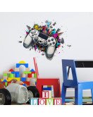 Design Cool Game Machine Waterproof Vinyl Bedroom Wall Stickers For Boys 3d Home Decoration - Model Fun-f697