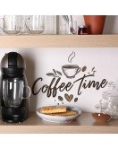 Design 'coffee Time' Coffee Cup Wall Stickers Waterproof Vinyl Kitchen Coffee Shop Wall Stickers - Model Fun-f897