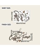 Design 'coffee Time' Coffee Cup Wall Stickers Waterproof Vinyl Kitchen Coffee Shop Wall Stickers - Model Fun-f897