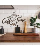 Design 'coffee Time' Coffee Cup Wall Stickers Waterproof Vinyl Kitchen Coffee Shop Wall Stickers - Model Fun-f897