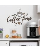 Design 'coffee Time' Coffee Cup Wall Stickers Waterproof Vinyl Kitchen Coffee Shop Wall Stickers - Model Fun-f897