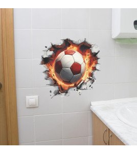 3d Football Self-adhesive Removable Waterproof Bedroom Bathroom Wall Stickers - Model Fun-f937