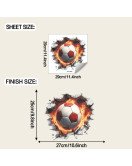 3d Football Self-adhesive Removable Waterproof Bedroom Bathroom Wall Stickers - Model Fun-f937