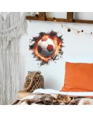 3d Football Self-adhesive Removable Waterproof Bedroom Bathroom Wall Stickers - Model Fun-f937