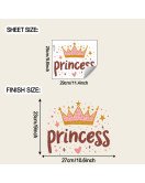 Home Decoration Pink Princess Crown Wall Stickers Self-adhesive Bedroom Wall Stickers For Baby Girl - Model Fun-f940