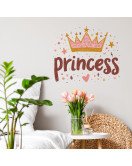 Home Decoration Pink Princess Crown Wall Stickers Self-adhesive Bedroom Wall Stickers For Baby Girl - Model Fun-f940