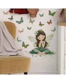 Home Decoration Self-adhesive Fairy With Butterfly Stickers For Girl Room Wall - Model Fun-e139
