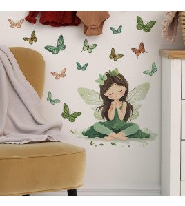 Home Decoration Self-adhesive Fairy With Butterfly Stickers For Girl Room Wall - Model Fun-e139