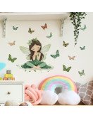 Home Decoration Self-adhesive Fairy With Butterfly Stickers For Girl Room Wall - Model Fun-e139