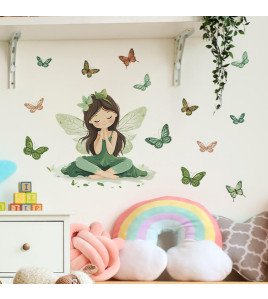 Home Decoration Self-adhesive Fairy With Butterfly Stickers For Girl Room Wall - Model Fun-e139