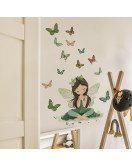 Home Decoration Self-adhesive Fairy With Butterfly Stickers For Girl Room Wall - Model Fun-e139