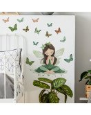 Home Decoration Self-adhesive Fairy With Butterfly Stickers For Girl Room Wall - Model Fun-e139