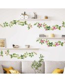 Home Decor Self Adhesive 3d Vinyl Flower Rattan Wall Sticker