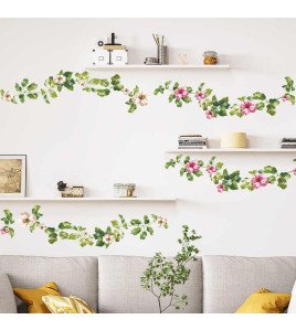 Home Decor Self Adhesive 3d Vinyl Flower Rattan Wall Sticker