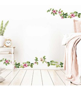 Home Decor Self Adhesive 3d Vinyl Flower Rattan Wall Sticker
