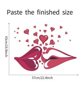 New Design Home Decor Adhesive Vinyl Red Lips Wall Sticker