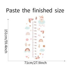 Baby Room Wall Decor Self Adhesive 3d Rainbow Kids Height Chart With Sticker