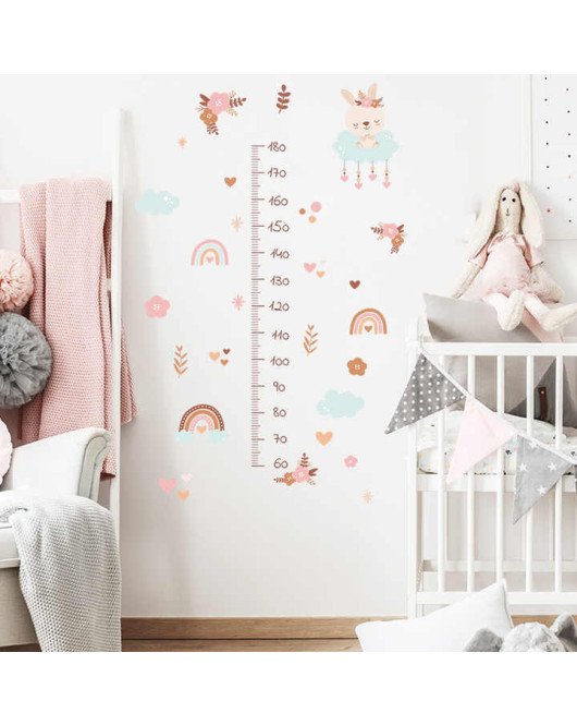 Baby Room Wall Decor Self Adhesive 3d Rainbow Kids Height Chart With Sticker