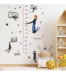 Kids Room Basketball 3d Height Chart Wall Stickers Wall Decals