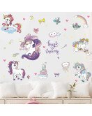 Kids Room Decoration 3d Vinyl Unicorn Wall Decal