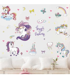 Kids Room Decoration 3d Vinyl Unicorn Wall Decal