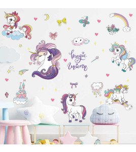 Kids Room Decoration 3d Vinyl Unicorn Wall Decal