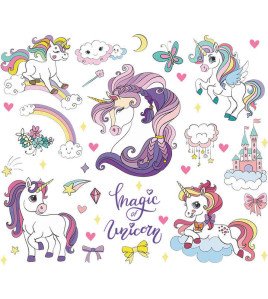 Kids Room Decoration 3d Vinyl Unicorn Wall Decal