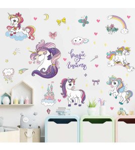 Kids Room Decoration 3d Vinyl Unicorn Wall Decal