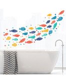 Home Decoration Self-adhesive Cartoon 3d Fish Washroom Wall Stickers Waterproof - Model Fx-d358