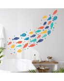 Home Decoration Self-adhesive Cartoon 3d Fish Washroom Wall Stickers Waterproof - Model Fx-d358