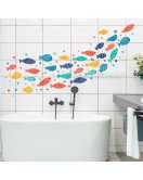 Home Decoration Self-adhesive Cartoon 3d Fish Washroom Wall Stickers Waterproof - Model Fx-d358