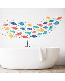 Home Decoration Self-adhesive Cartoon 3d Fish Washroom Wall Stickers Waterproof - Model Fx-d358