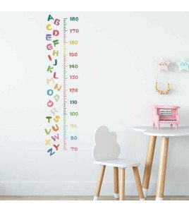 Alphabet 3D Kids Room Cute Kids Measure Height Wall Stickers