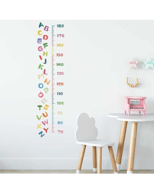 Alphabet 3D Kids Room Cute Kids Measure Height Wall Stickers