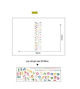 Alphabet 3D Kids Room Cute Kids Measure Height Wall Stickers