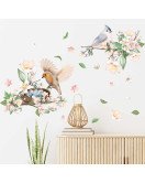 Home Decor Wallpaper Flower Wall Art 3D Bird Cage And Egg Sticker