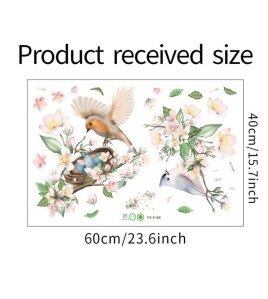Home Decor Wallpaper Flower Wall Art 3D Bird Cage And Egg Sticker